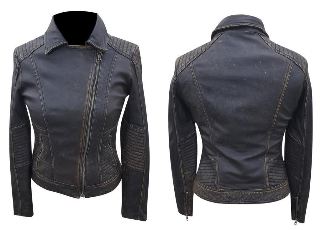 Women’s Collar Leather Jacket - Image 2