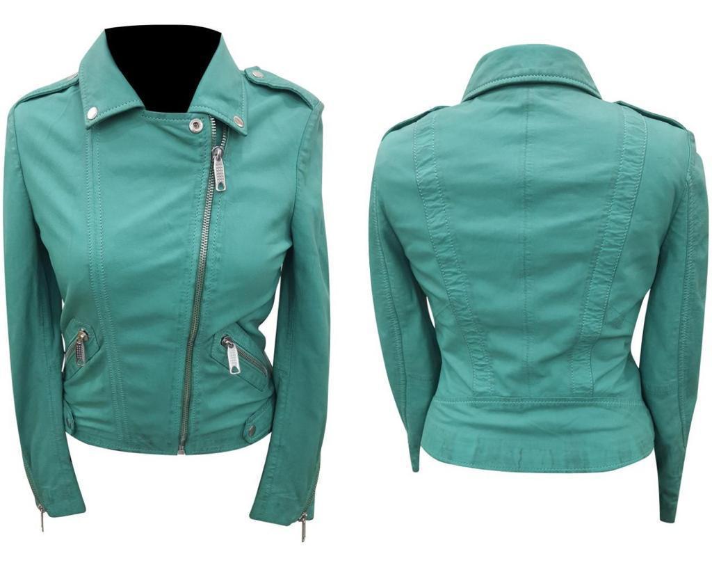 Women’s Collar Leather Jacket - Image 3